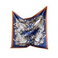 Groothandel 100% zijden vierkante sjaal voor dames, twill, handgerolde randen, vintage, lente, volwassen sjaal/omslagdoek