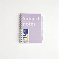 Carnet à spirale A5 personnalisé en gros, carnet à spirale ligné avec intercalaires pour fournitures scolaires