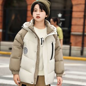 Blousons d'hiver pour garçons - style <span class=keywords><strong>mi</strong></span>-long, nouveau, élégant, adapté aux garçons de taille moyenne, vêtements d'extérieur épais et chauds - Product Image 6
