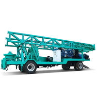 Foreuse de puits d'eau électrique rotative mobile de 300 m, pour forage de 300-1000 mm, géologique, portable, hydraulique, pour forage profond