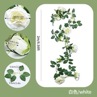 Guirlande de fleurs artificielles en soie de 2 m (6,56 pi) pour décoration de mariage, fête ou cheminée