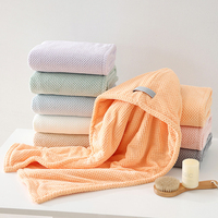 FF6431 Vente en gros Turban de séchage capillaire en polaire corail, sans peluches, super absorbant, pour femmes, usage domestique