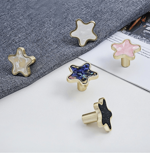 Solid Zinc Alloy Creative Five-pointed Star Shape Single Hole Pulls Nordic Luxury Multi-Color <strong>Knobs</strong> for Wardrobe Kitchen Drawer - Product Image 3