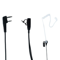 Caroo In-Ear Kenwood 2-Pin Covert Acoustic Tube Headset Mic PTT Two Way Radio 2er-Pack PVC mit weniger als 30 ms Verzögerung