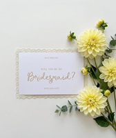 Carte de proposition de demoiselle d'honneur avec bordure en dentelle |   Carte personnalisée « Veux-tu être ma demoiselle d'honneur ? » pour proposition de mariage, carte de mariage personnalisée