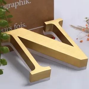 Personalizzato 3D lettere di segnaletica con luce in metallo/acrilico segno luminoso personalizzato 3D lettera segno