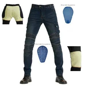 RG-Hot sale high quality padded protector low price denim motorcycle riding men pants suppliers with kevlaring