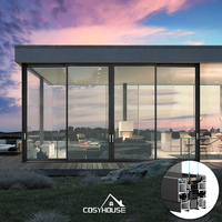 Cosyhouse Fenêtres à battant en aluminium et portes pliantes Fenêtre coulissante en aluminium Conceptions de balcons Portes et fenêtres en aluminium