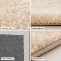 Tapis de luxe moderne tufté à la main 100 % polyester, tapis moelleux et shaggy fait main pour salon et chambre, taille personnalisée OEM ODM