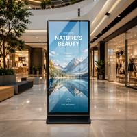 Écran publicitaire LCD 4K de 75 pouces, kiosque numérique sur pied, affichage numérique à écran tactile 10 points, intérieur, OEM, ascenseur, métro