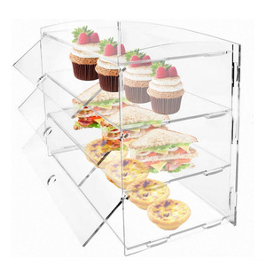 3-Tier Acrylic Bakery <strong>Display</strong> Rack Clear Countertop Retail <strong>Display</strong> Case for Cupcakes <strong>Bread</strong> Pastry for Bakery for <strong>Showcase</strong> - Product Image 2