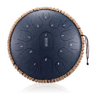 Jelo Wholesale <span class=keywords><strong>Handpan</strong></span> 13 pouces 15 notes en acier carbone Tambour à langue Ré mineur Instruments de percussion - Product Image 1
