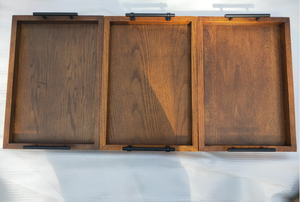 Mộc Mạc Nhỏ Hình Chữ Nhật Vuông Paulownia Gỗ Phục Vụ Khay Với Kim Loại Xử Lý Trang Trí Trang Trí Nội Thất Acacia Oak Tùy Chỉnh Chưa Hoàn Thành - Product Image 3