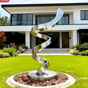Scultura Astratta a Spirale in Acciaio Inossidabile Lucidato YOUFINE, <span class=keywords><strong>Arte</strong></span> Moderna per Esterni, Decorazione per Giardino, <span class=keywords><strong>Villa</strong></span> e Cortile - Product Image 1