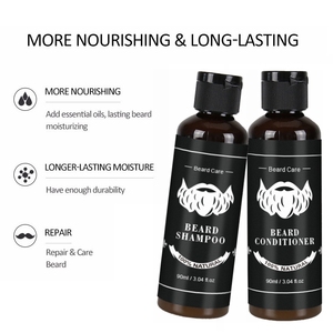 Kit de soins de toilettage pour hommes, brosse à rouleau, <span class=keywords><strong>lisseur</strong></span>, peigne, ciseaux, shampoing, huile et baume de barbe, 20 pièces - Product Image 4