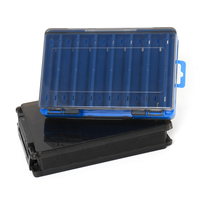 Boîte à pêche à la mouche en plastique imperméable double face épaissie haute résistance 20,2*14,5*4cm pour utilisation en lac, rangement d'appâts, leurres et hameçons