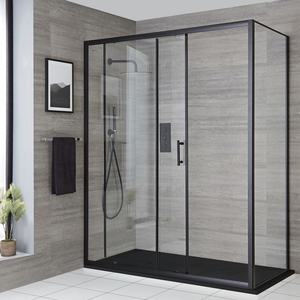 Système de porte coulissante en verre à double roues de style moderne pour salle de bains <span class=keywords><strong>Douche</strong></span> en verre sans cadre concise pour meubles d'hôtels - Product Image 6