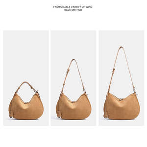 Sac à main pour femme OEM rétro de luxe à bandoulière inclinée, sac à main pour femme en cuir suédé de haute qualité - Product Image 4