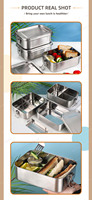 Grand récipient à bento en métal à compartiments alimentaires divisés Boîte à bento Boîte à lunch en acier inoxydable pour enfants