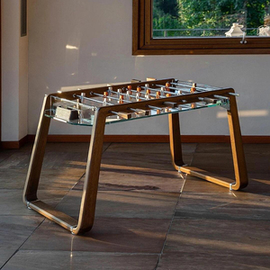 Mesa <span class=keywords><strong>de</strong></span> Futbolín para Interiores, Juego <span class=keywords><strong>de</strong></span> Fútbol <span class=keywords><strong>de</strong></span> Mesa para Adultos y Niños, Mesa <span class=keywords><strong>de</strong></span> Acero Inoxidable 304 con Marco <span class=keywords><strong>de</strong></span> Madera y Vidrio - Product Image 1