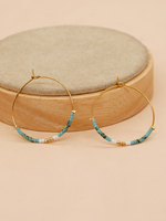 Go2boho perhiasan musim panas untuk wanita Miyuki kaca manik anting simpai berlapis emas gaya Bohemian yang dapat disesuaikan