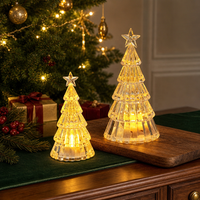 Weihnachtliches LED 3D Kristall-Weihnachtsbaum Nachtlicht, Batteriebetrieben, Plastikbeleuchtung, Kleine Heimdekoration, Geschenk
