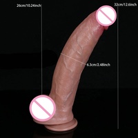 Dildo réaliste en silicone liquide couleur chair de 12,6 pouces avec ventouse puissante, pénis XXL noir, jouet sexuel réaliste pour femmes