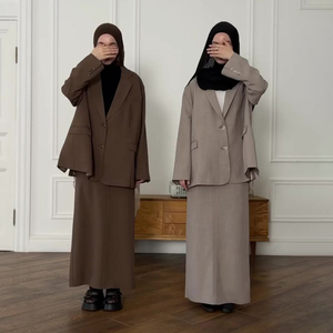 Su misura di alta qualità moda ufficiale da donna classica <span class=keywords><strong>con</strong></span> scollo a V a manica lunga <span class=keywords><strong>Blazer</strong></span> nero aderente <span class=keywords><strong>con</strong></span> <span class=keywords><strong>gonna</strong></span> lunga - Product Image 1