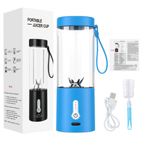 530ML Juicer Jeruk Portabel Mini Blender Pembersih Otomatis untuk Penggunaan di Luar Ruangan/Mobil, Smoothie/Jeruk/Lemon, Pengisian Daya USB, Baterai 4000mAh, Shake