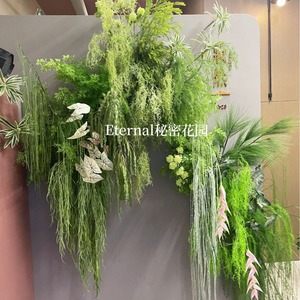 สวนดอกไม้ประดิษฐ์สุดหรู ตกแต่งผนังด้วยใบไม้สีเขียว สำหรับงานแต่งงานและตกแต่งบ้าน รุ่นปี 2026 - Product Image 1
