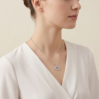 Collier pendentif pomme raffiné avec zircon cœur pour femme, en argent sterling 925, bijoux de mode personnalisés pour Noël et l'hiver, vente en gros