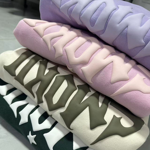 เสื้อฮู้ดดี้สตรีทแวร์พิมพ์ลาย 3 มิติ ผ้าฝ้ายเฟรนช์เทอร์รี่ 100% ขนาดโอเวอร์ไซส์  แบบสวมหัว พิมพ์ลายพัฟฟ์ หนานุ่ม - Product Image 2