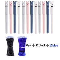 Stylos gel effaçables 0.5mm Noyau de stylo effaçable à manche lavable Stylo à bille effaçable magique pour bureau école rose bleu rouge