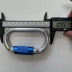 Mosquetones de aluminio en forma de O de alta calidad <span class=keywords><strong>25</strong></span> <span class=keywords><strong>Kn</strong></span> doble bloqueo para escalada en roca y montañismo directo de fábrica - Product Image 4