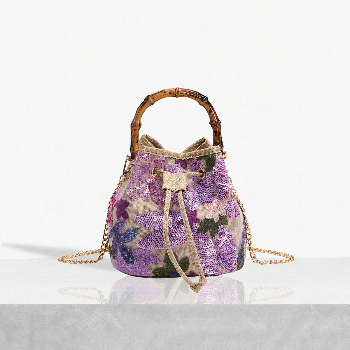 867 bamboo sequin light purple