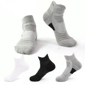 时尚黑白定制运动网布毛圈男士踝袜运动篮球高尔夫球袜