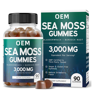 Vigo Factory OEM Sea <strong>Moss</strong> 3000mg Gummies with Bladderwrack and Burdock Root Natural Irish Sea <strong>Moss</strong> Gummies - Product Image 1