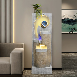 Quanfangyuan Modern Feng Shui Water Fountain Resin Indoor Decor Office Living Room Entryway Feature - Product Image 1