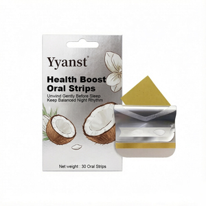 Tiras Orales Health Boost para la Relajación, 30 Unidades, Sabor Coco, Relájese Suavemente Antes de Dormir, Equilibra el Ritmo Nocturno, Suplemento Dietético - Product Image 1