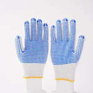 dotted PVC gloves with cheap price for hand protection soft 7 gauge PVC dotted cotton gloves for labor use work safety