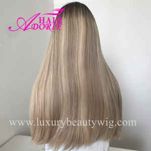 LB100 Garantía Kosher Peluca Fábrica China Virgen Europea Cabello humano crudo Rubio Swiss Lace Front Peluca judía - Product Image 4