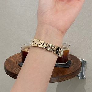 Correa de Muñeca Elegante para Mujer, Compatible con <span class=keywords><strong>HUAWEI</strong></span> <span class=keywords><strong>Watch</strong></span> GT 6, <span class=keywords><strong>Watch</strong></span> 5 Star Rail, Tejida, con Incrustaciones de Diamantes, Cadena de Metal de Lujo - Product Image 3
