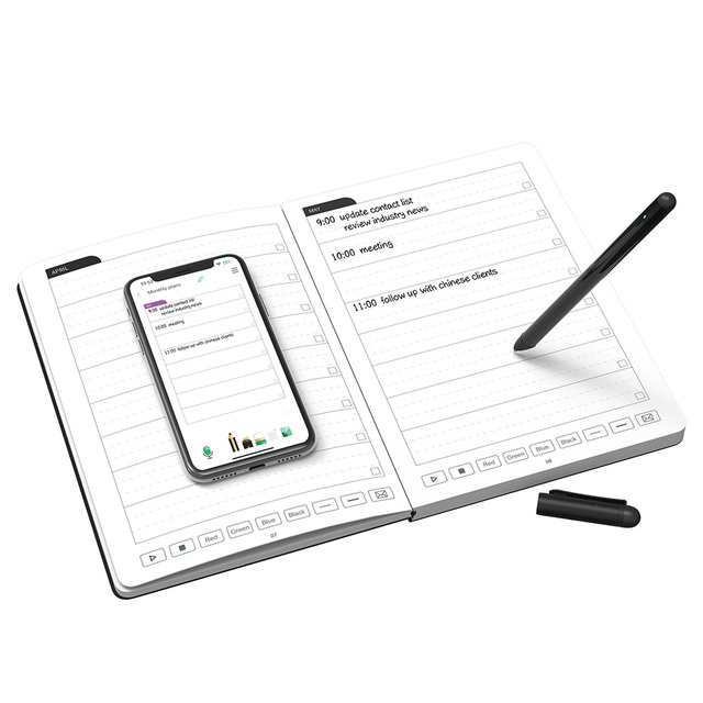 Smart Writing Pen Set A5 Journal Handwriting Recognition Printed Leather Cover Low MOQ Digital Notebook With App