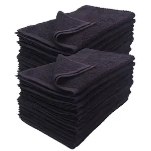 100% cotton black bleach proof bleach safe bleach resistant hand towels for salon spa