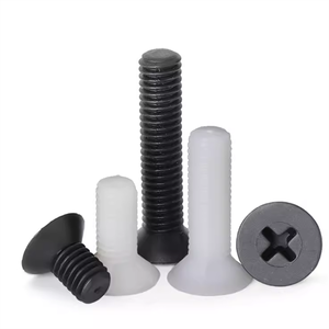 Tornillos de máquina de plástico de nylon con cabeza plana avellanada y hueca en cruz, M2, M2.5 x 4mm, 5mm, 6mm, M3, M4, M5 x 50mm, blancos - Product Image 2