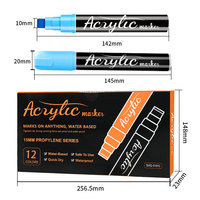 Marqueur permanent acrylique 10 mm, 12 couleurs, encre imperméable, format jumbo, pour affiches, prix usine, logo personnalisé, fournisseur en gros de papeterie