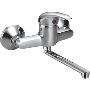 "Mélangeur d'évier chromé mural pour un nettoyage sans effort" - Product Image 2