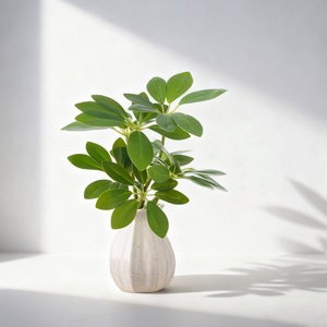 Planta Artificial CallaFloral Schefflera de 8 Cabezas, Verde, PVC, Decorativa para Interiores, Rama Individual - Product Image 1