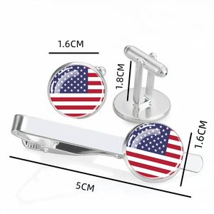 Boutons de manchette <span class=keywords><strong>drapeau</strong></span> National du monde ensembles boîte Logo personnalisé boutons de manchette en acier inoxydable de haute qualité pour hommes et pince à <span class=keywords><strong>cravate</strong></span> - Product Image 2