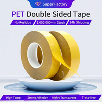 Film PET transparent ultra-fin résistant aux hautes températures, double face, à forte adhérence thermofusible, pour usage industriel, viscosité élevée, pour décoration et affiches